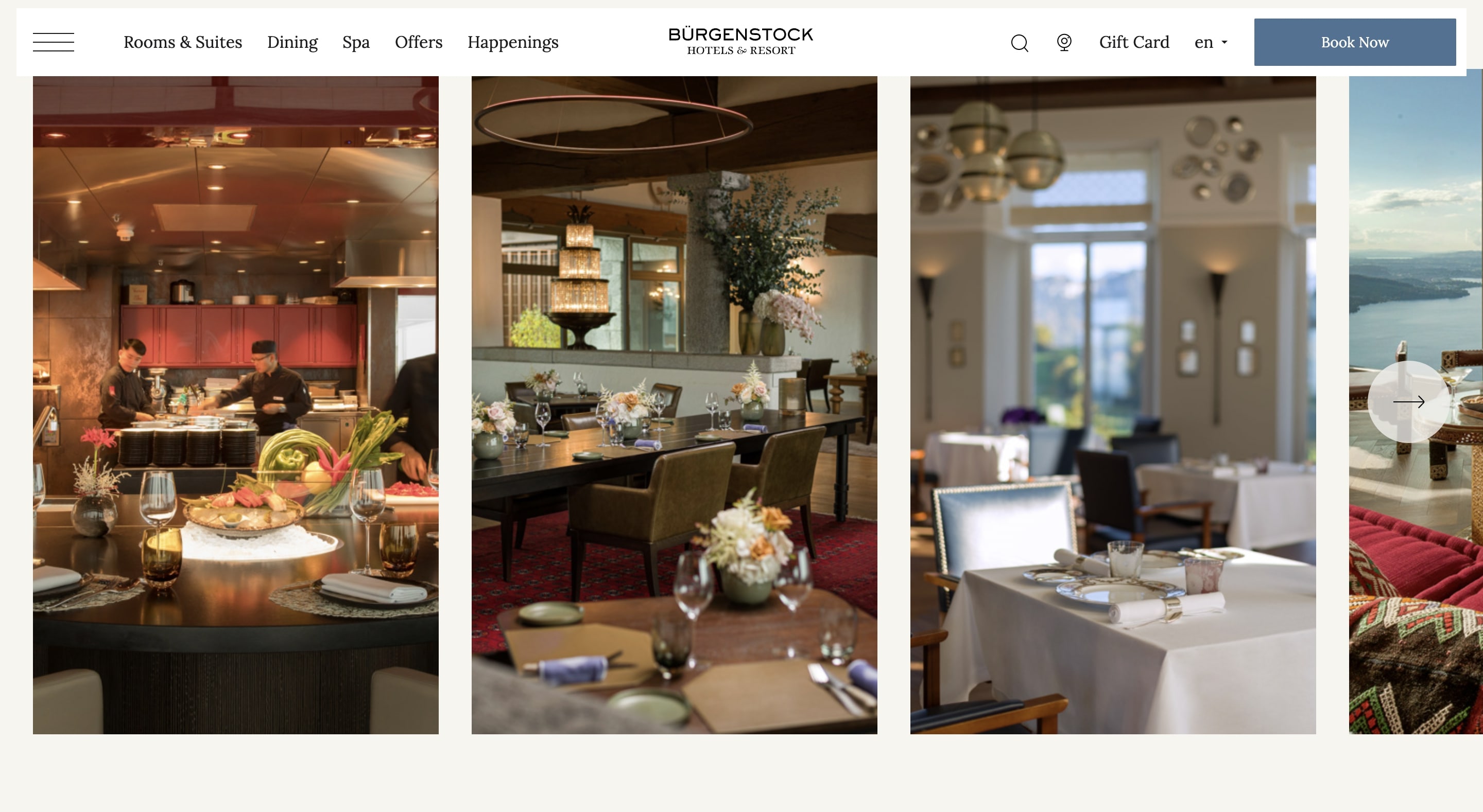 Burgenstock Resort website desktop view 2